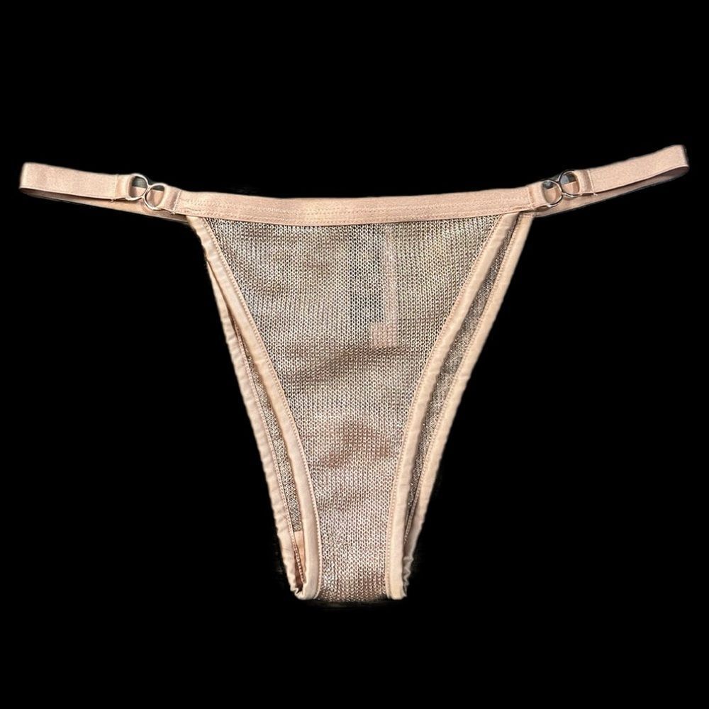 Victoria's Secret LUXE Sexy Metallic Brazilian panty Gold Medium
